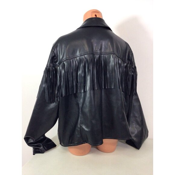 Torrid Faux Leather Jacket Coat Fringe Detail Womens 4X New - Picture 5 of 10